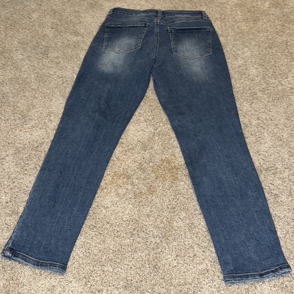 Juniors Wax Skinny Distressed Jeans Sz 9 - Picture 3 of 6